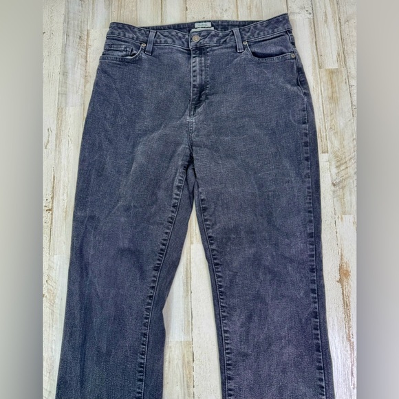 L.L. Bean BeanFlex Jeans Womens 14 M/T Black Denim Stretch Straight Leg - Picture 3 of 11
